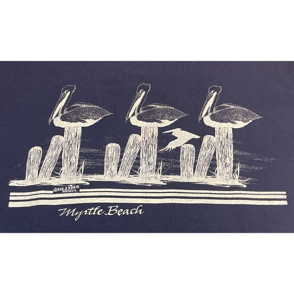 Vintage 80s 90s Large Myrtle Beach SC Pelican Beach Single Stitch T-Shirt USA - Picture 4 of 7